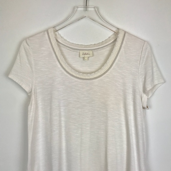 ✨ Anthropologie Deletta Cream Ruched Back Top/Tee - Picture 3 of 8